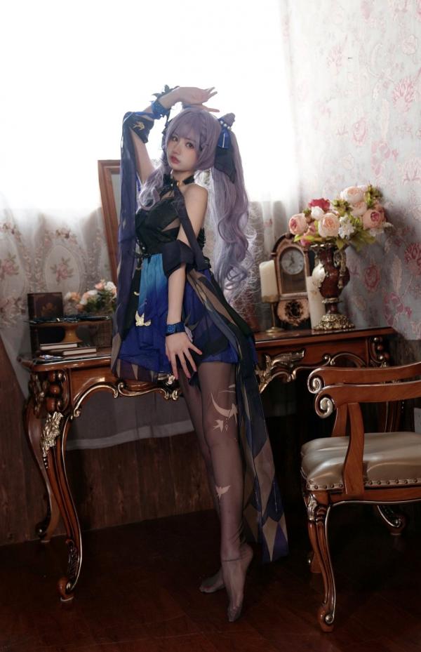    橙子喵酱-Keqing原神刻晴Cosplay私房大尺度写真，纯欲诱惑角色扮演，精致唯美呈现第4张图片