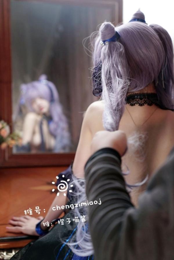    橙子喵酱-Keqing原神刻晴Cosplay私房大尺度写真，纯欲诱惑角色扮演，精致唯美呈现第6张图片