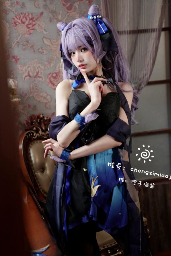    橙子喵酱-Keqing原神刻晴Cosplay私房大尺度写真，纯欲诱惑角色扮演，精致唯美呈现第8张图片