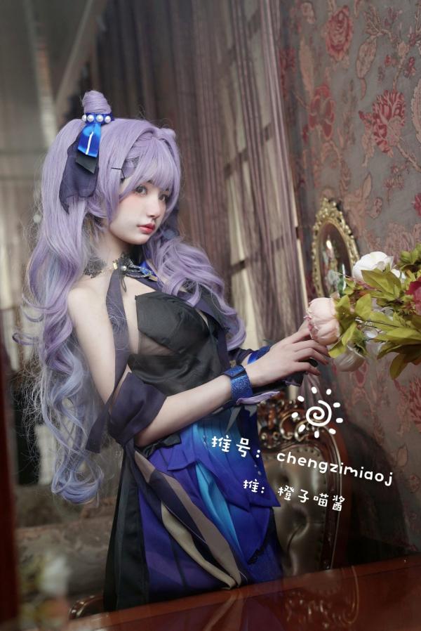    橙子喵酱-Keqing原神刻晴Cosplay私房大尺度写真，纯欲诱惑角色扮演，精致唯美呈现第10张图片