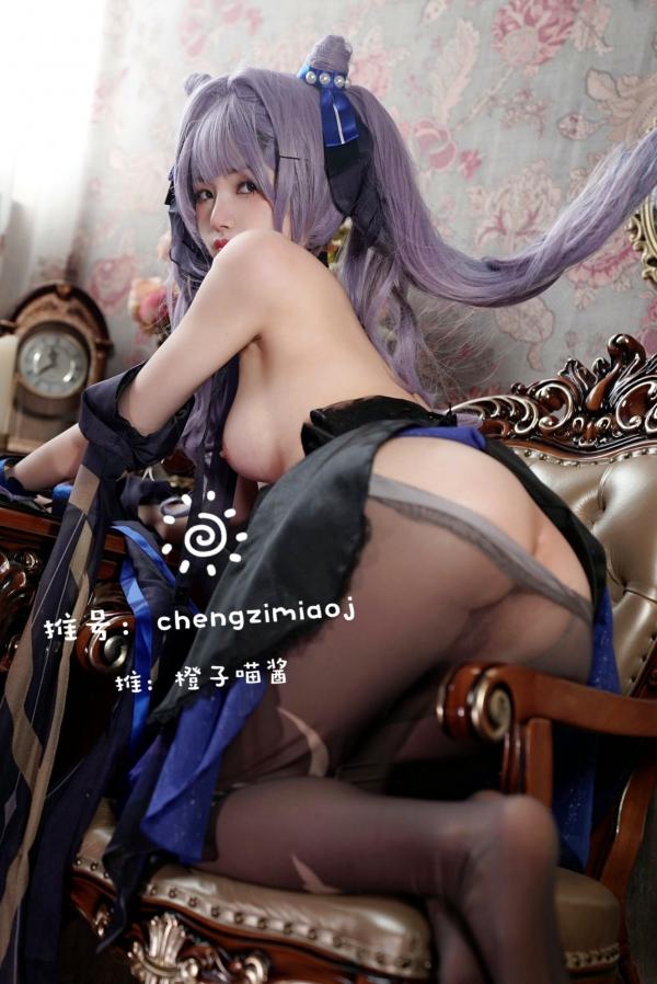    橙子喵酱-Keqing原神刻晴Cosplay私房大尺度写真，纯欲诱惑角色扮演，精致唯美呈现第16张图片