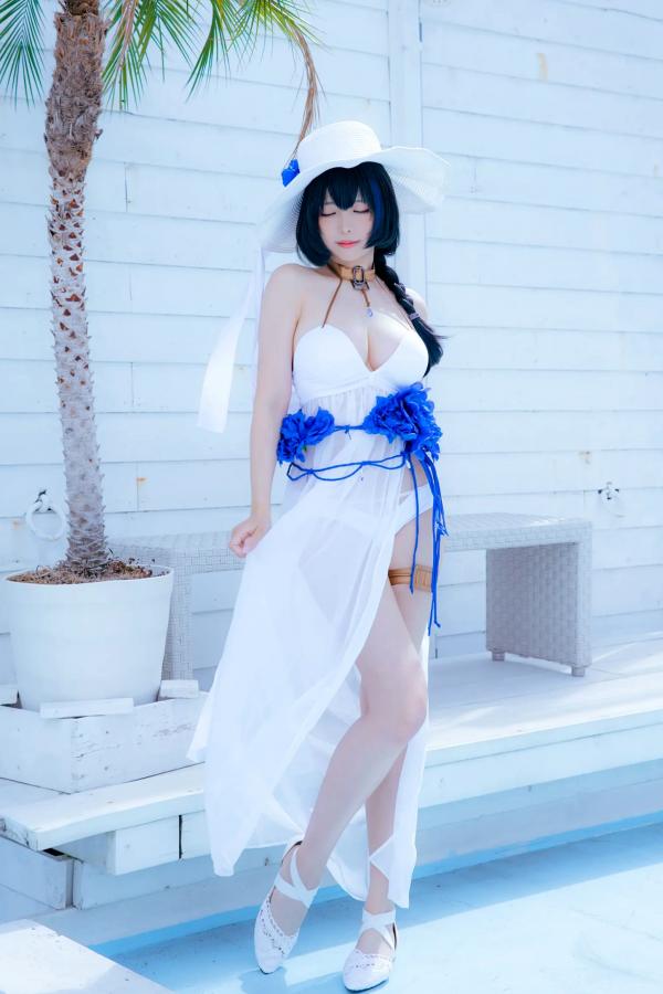    Ely_eee(ElyEE子) Mary Bay海湾女神Cosplay写真，清纯唯美白裙私房，绝美治愈系女神第4张图片