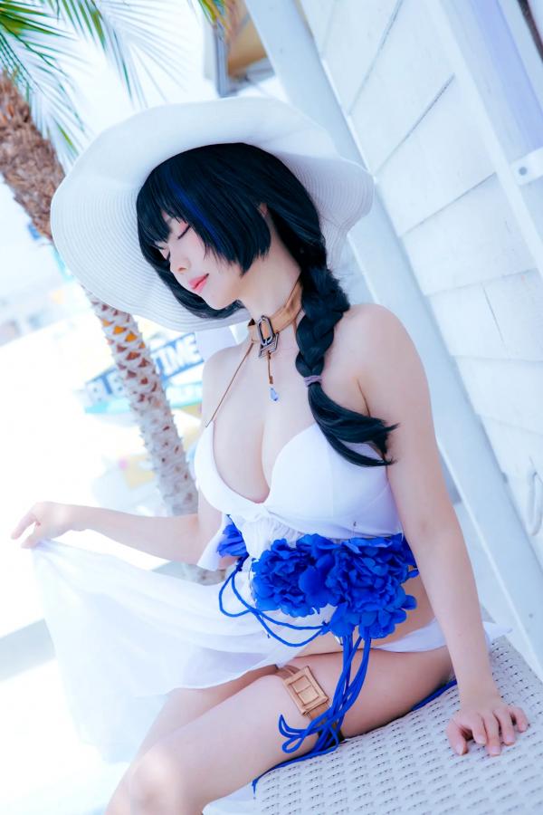    Ely_eee(ElyEE子) Mary Bay海湾女神Cosplay写真，清纯唯美白裙私房，绝美治愈系女神第8张图片