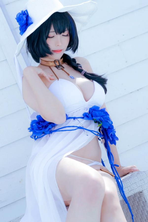    Ely_eee(ElyEE子) Mary Bay海湾女神Cosplay写真，清纯唯美白裙私房，绝美治愈系女神第9张图片