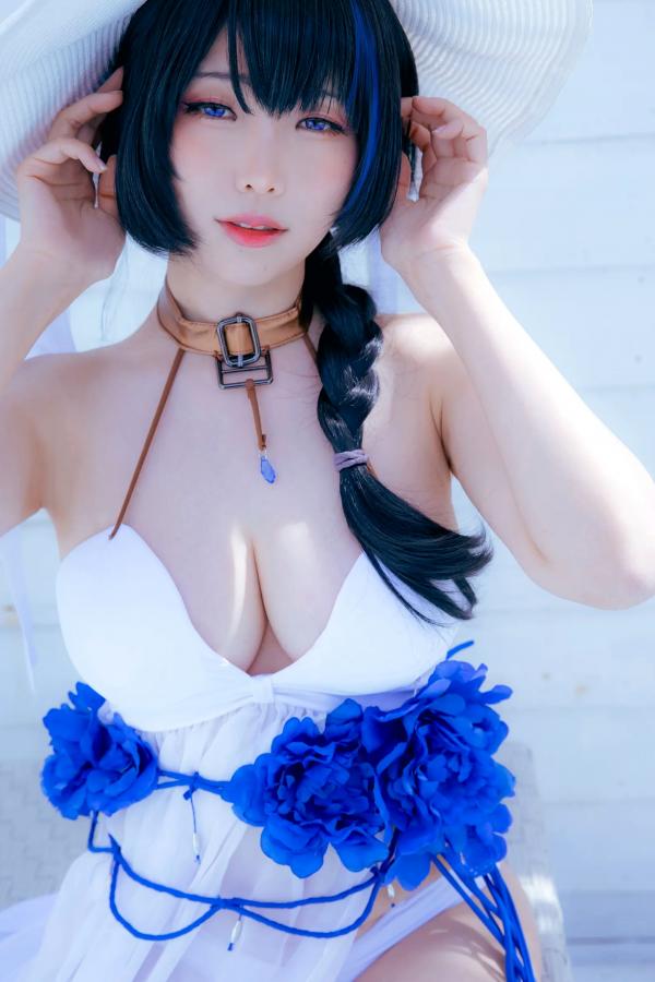    Ely_eee(ElyEE子) Mary Bay海湾女神Cosplay写真，清纯唯美白裙私房，绝美治愈系女神第10张图片