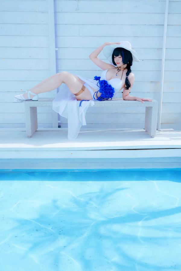    Ely_eee(ElyEE子) Mary Bay海湾女神Cosplay写真，清纯唯美白裙私房，绝美治愈系女神第21张图片