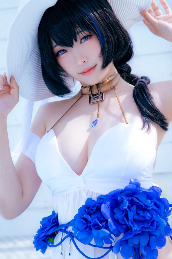    Ely_eee(ElyEE子) Mary Bay海湾女神Cosplay写真，清纯唯美白裙私房，绝美治愈系女神第25张图片