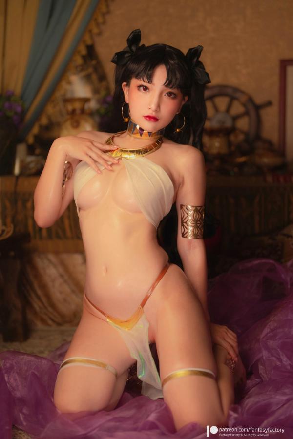    Fantasy-Factory 小丁Ding & Rinka：绝美演绎《FGO》埃列什基伽勒与伊丝塔，极致性感Cosplay私房写真第6张图片