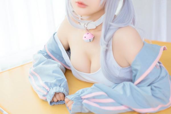    桜井宁宁-036-宁宁喵：元气猫耳少女校园角色扮演，穿连体衣配运动外套的二次元写真第39张图片