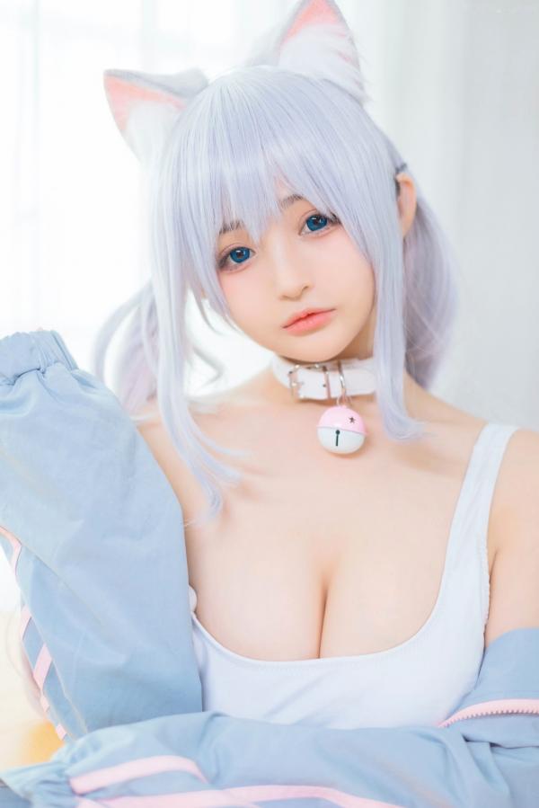    桜井宁宁-036-宁宁喵：元气猫耳少女校园角色扮演，穿连体衣配运动外套的二次元写真第42张图片