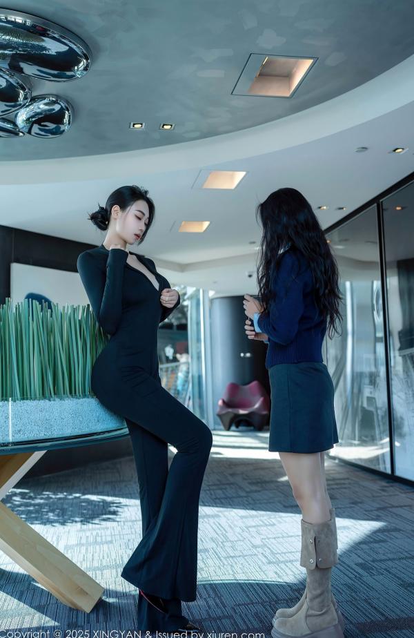    星颜社清妙：职场诱惑与黑蕾丝内衣的极致碰撞，上演让人心跳加速的深情暧昧，尽显傲人身材曲线第12张图片