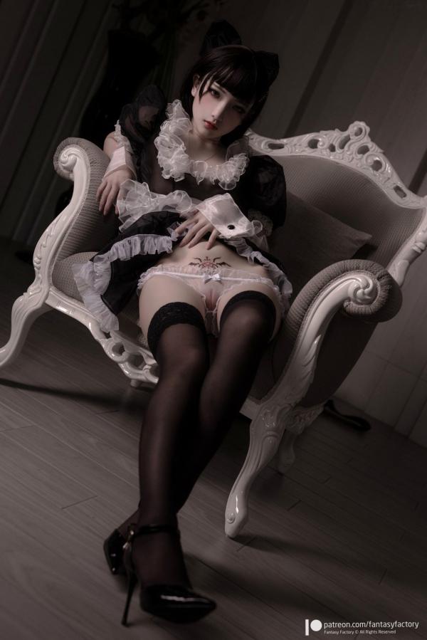    Fantasy-Factory-小丁Ding-哥特暗黑风女仆-Gothic-Maid-精致冷艳角色扮演-黑丝诱惑私房照-大尺度视觉大片第4张图片