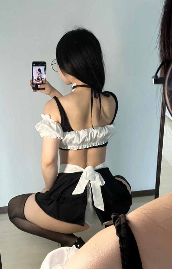桜井宁宁 樱井宁宁  桜井宁宁-10月会员合集：私房女仆装黑丝诱惑，镜前自拍尽显曼妙身姿第20张图片