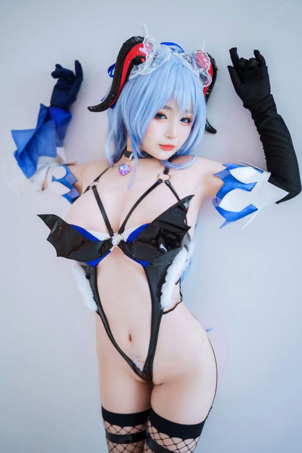 桜井宁宁 樱井宁宁  桜井宁宁-057-甘雨，极致还原cosplay写真，乳胶连体衣配渔网袜，展示绝美身材与诱惑魅力第68张图片