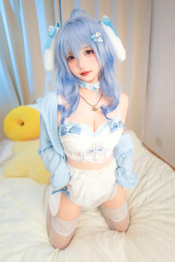    神楽板真冬 原神甘雨降临，极致纯欲Cosplay私房写真，清纯白丝诱惑，带来视觉盛宴[75P]第33张图片