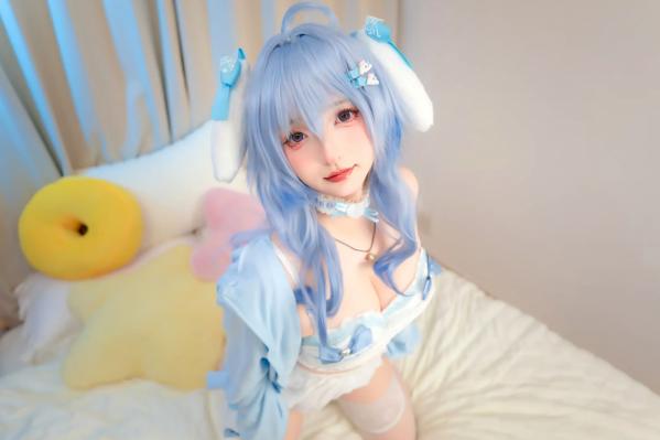    神楽板真冬 原神甘雨降临，极致纯欲Cosplay私房写真，清纯白丝诱惑，带来视觉盛宴[75P]第36张图片