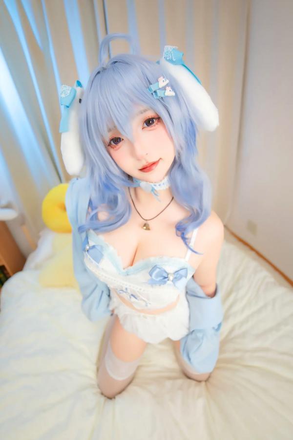    神楽板真冬 原神甘雨降临，极致纯欲Cosplay私房写真，清纯白丝诱惑，带来视觉盛宴[75P]第40张图片