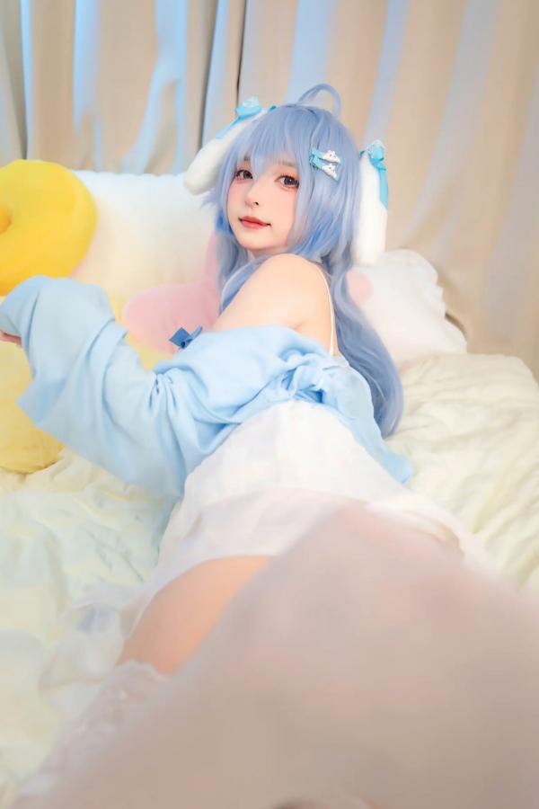    神楽板真冬 原神甘雨降临，极致纯欲Cosplay私房写真，清纯白丝诱惑，带来视觉盛宴[75P]第46张图片