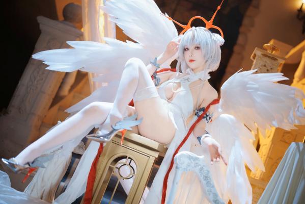    封疆疆v 碧蓝航线珍珠号Cosplay 纯白天使圣洁风角色扮演 极致诱惑私房照[32P]第1张图片