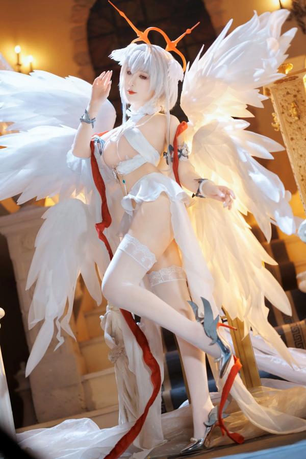    封疆疆v 碧蓝航线珍珠号Cosplay 纯白天使圣洁风角色扮演 极致诱惑私房照[32P]第2张图片