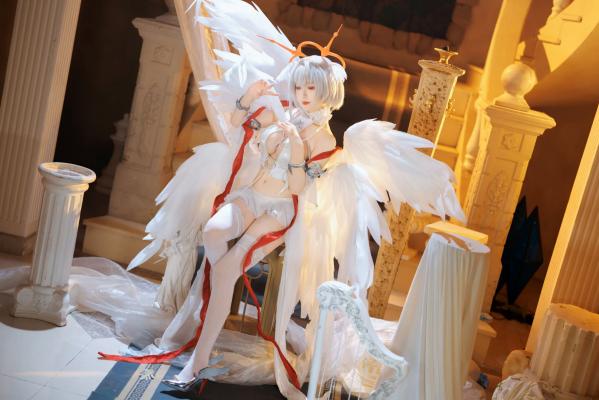    封疆疆v 碧蓝航线珍珠号Cosplay 纯白天使圣洁风角色扮演 极致诱惑私房照[32P]第4张图片