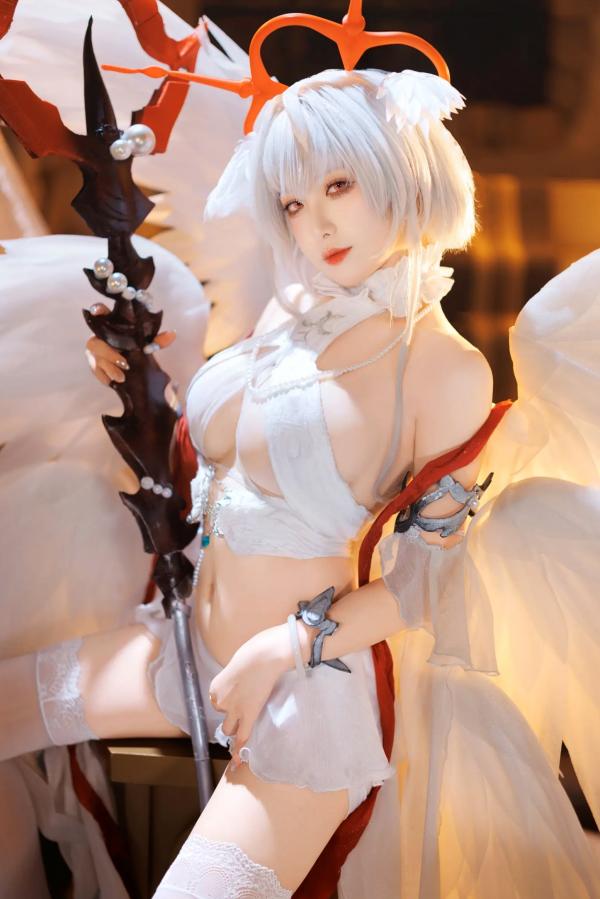    封疆疆v 碧蓝航线珍珠号Cosplay 纯白天使圣洁风角色扮演 极致诱惑私房照[32P]第10张图片
