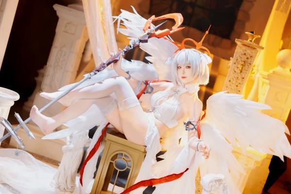    封疆疆v 碧蓝航线珍珠号Cosplay 纯白天使圣洁风角色扮演 极致诱惑私房照[32P]第15张图片