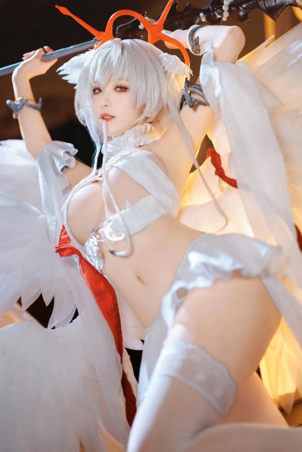    封疆疆v 碧蓝航线珍珠号Cosplay 纯白天使圣洁风角色扮演 极致诱惑私房照[32P]第17张图片
