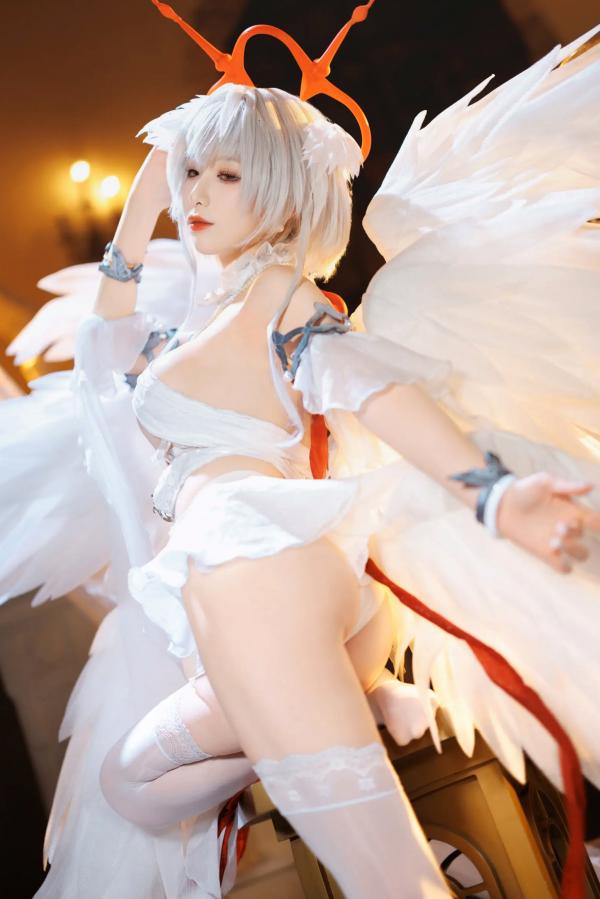    封疆疆v 碧蓝航线珍珠号Cosplay 纯白天使圣洁风角色扮演 极致诱惑私房照[32P]第24张图片