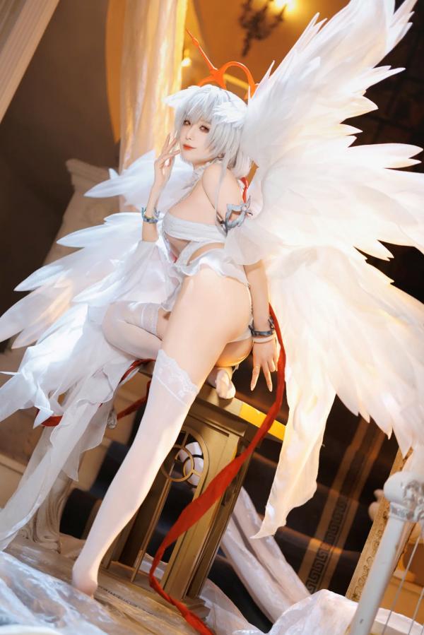    封疆疆v 碧蓝航线珍珠号Cosplay 纯白天使圣洁风角色扮演 极致诱惑私房照[32P]第26张图片