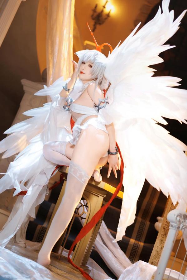    封疆疆v 碧蓝航线珍珠号Cosplay 纯白天使圣洁风角色扮演 极致诱惑私房照[32P]第27张图片