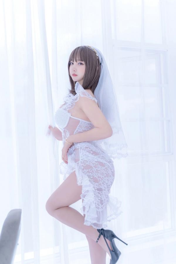    过期米线线喵-061-白雪姬，纯欲婚纱风白色蕾丝内衣诱惑，清新脱俗的私房美图第8张图片