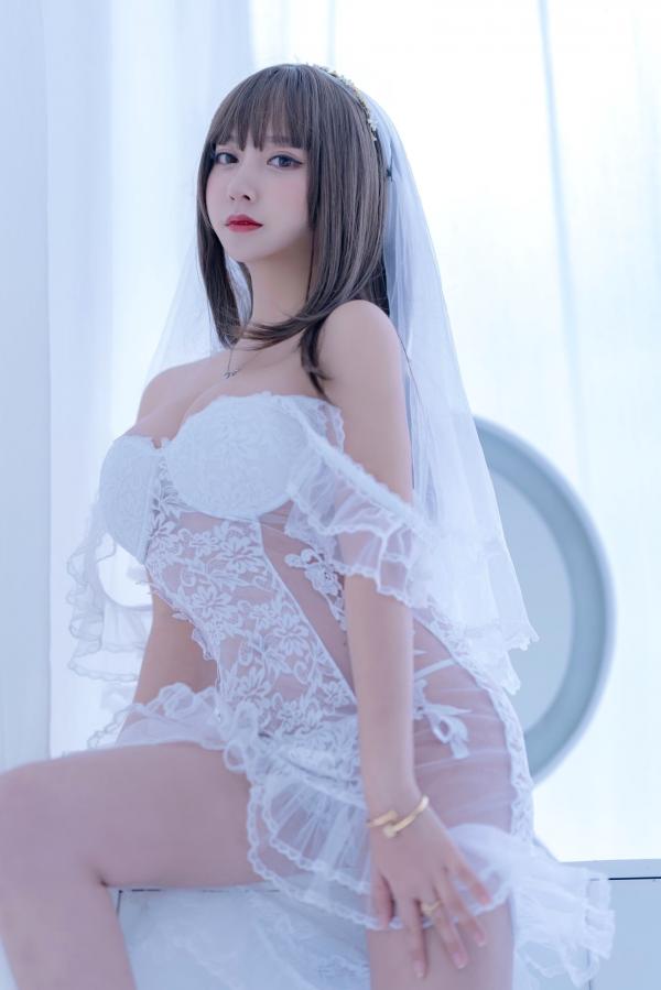    过期米线线喵-061-白雪姬，纯欲婚纱风白色蕾丝内衣诱惑，清新脱俗的私房美图第20张图片