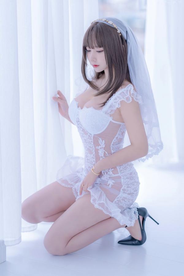    过期米线线喵-061-白雪姬，纯欲婚纱风白色蕾丝内衣诱惑，清新脱俗的私房美图第31张图片
