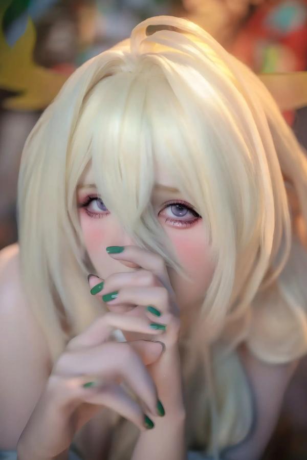   阿薰kaOri碧蓝航线金狮Cosplay，纯白蕾丝仙气女神写真，梦幻圣殿风格极致诱惑大片第81张图片