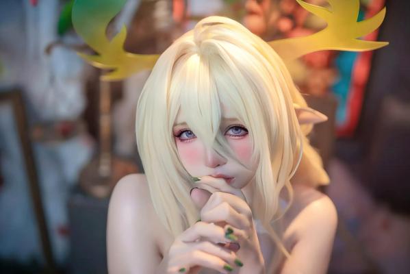    阿薰kaOri碧蓝航线金狮Cosplay，纯白蕾丝仙气女神写真，梦幻圣殿风格极致诱惑大片第83张图片