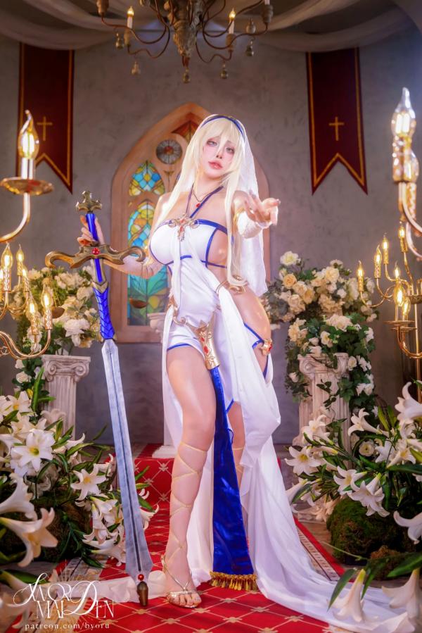    Byoru精品Cosplay：白色圣女剑姬角色扮演，大尺度唯美异世界女神，华丽装扮展现极致诱惑 - Byoru Sword Maiden [74P]第3张图片