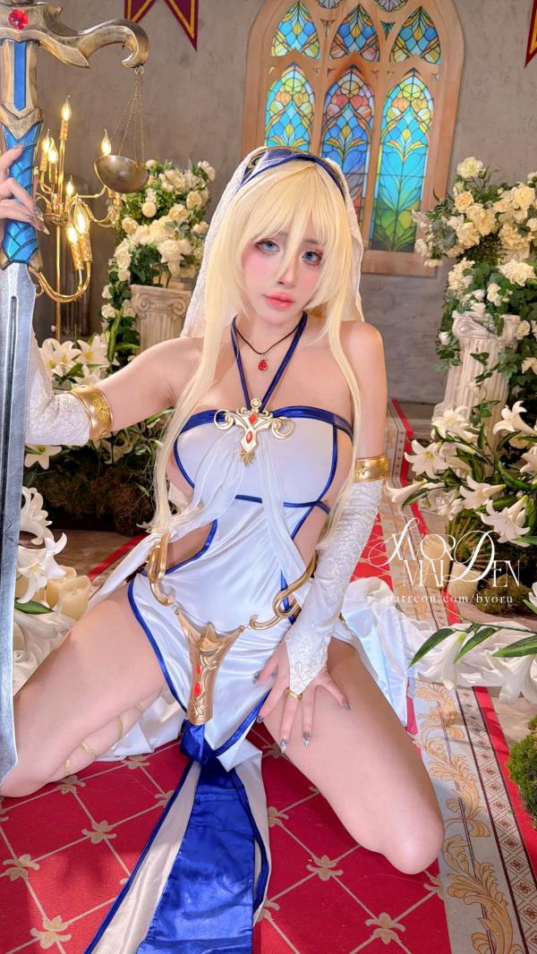    Byoru精品Cosplay：白色圣女剑姬角色扮演，大尺度唯美异世界女神，华丽装扮展现极致诱惑 - Byoru Sword Maiden [74P]第57张图片