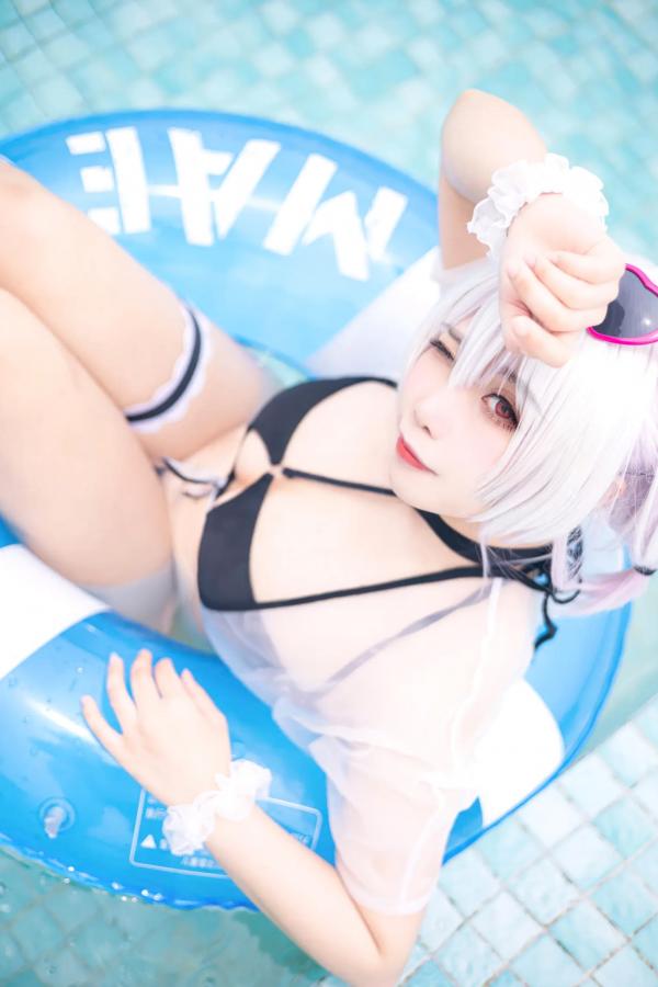    贞子蜜桃 - 天狼星泳装二次元Cos写真 泳池比基尼火辣诱惑 [30P]第6张图片