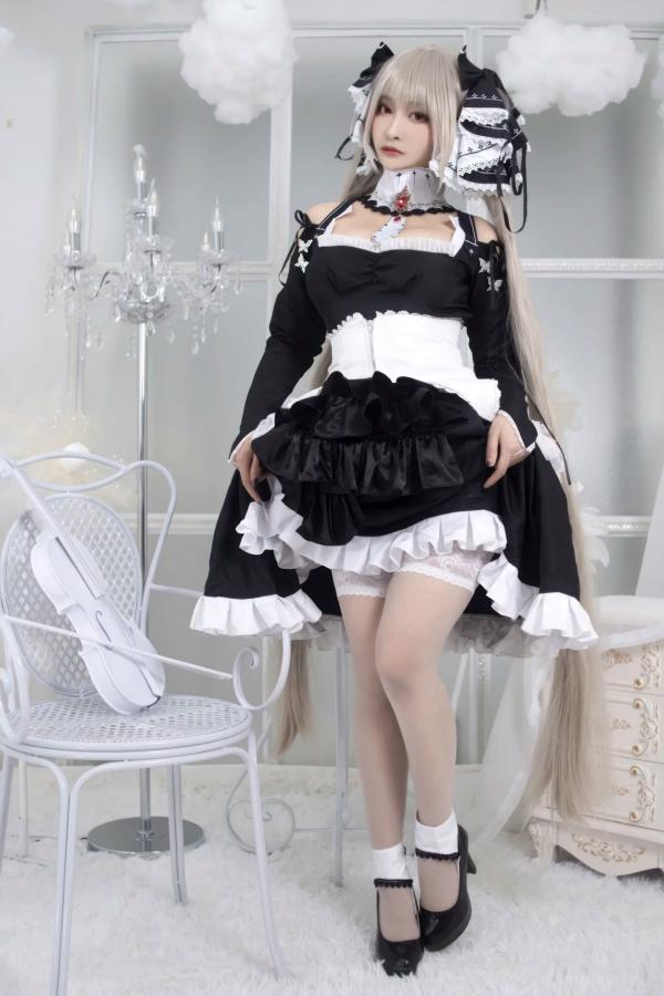    洛璃LoLiSAMA 碧蓝航线可畏Cosplay，精致哥特风女仆装视觉盛宴[60P]第3张图片