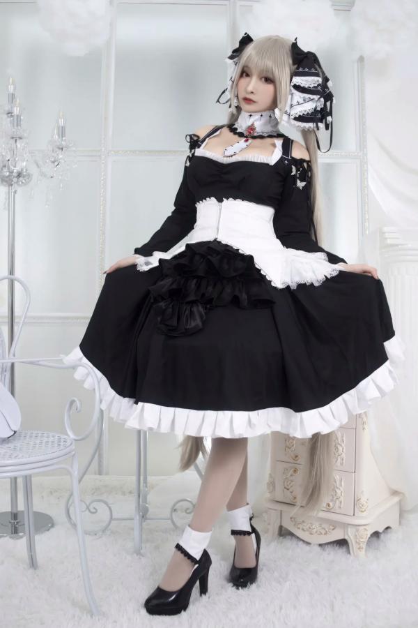    洛璃LoLiSAMA 碧蓝航线可畏Cosplay，精致哥特风女仆装视觉盛宴[60P]第12张图片
