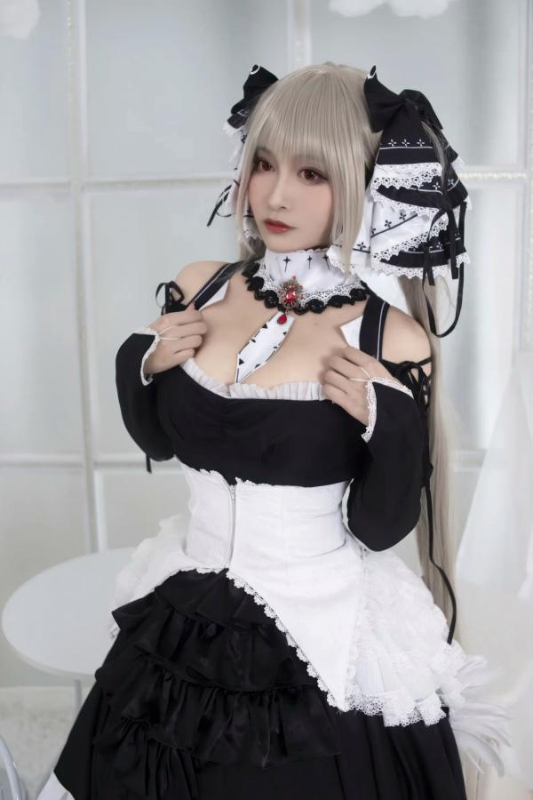    洛璃LoLiSAMA 碧蓝航线可畏Cosplay，精致哥特风女仆装视觉盛宴[60P]第23张图片