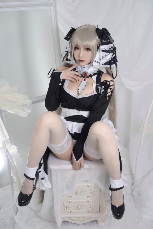    洛璃LoLiSAMA 碧蓝航线可畏Cosplay，精致哥特风女仆装视觉盛宴[60P]第24张图片