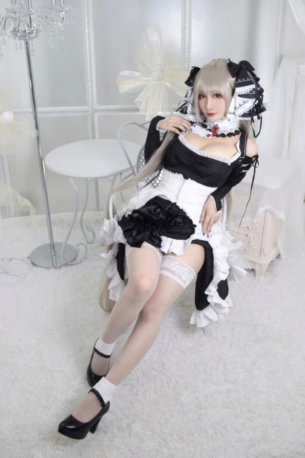    洛璃LoLiSAMA 碧蓝航线可畏Cosplay，精致哥特风女仆装视觉盛宴[60P]第51张图片
