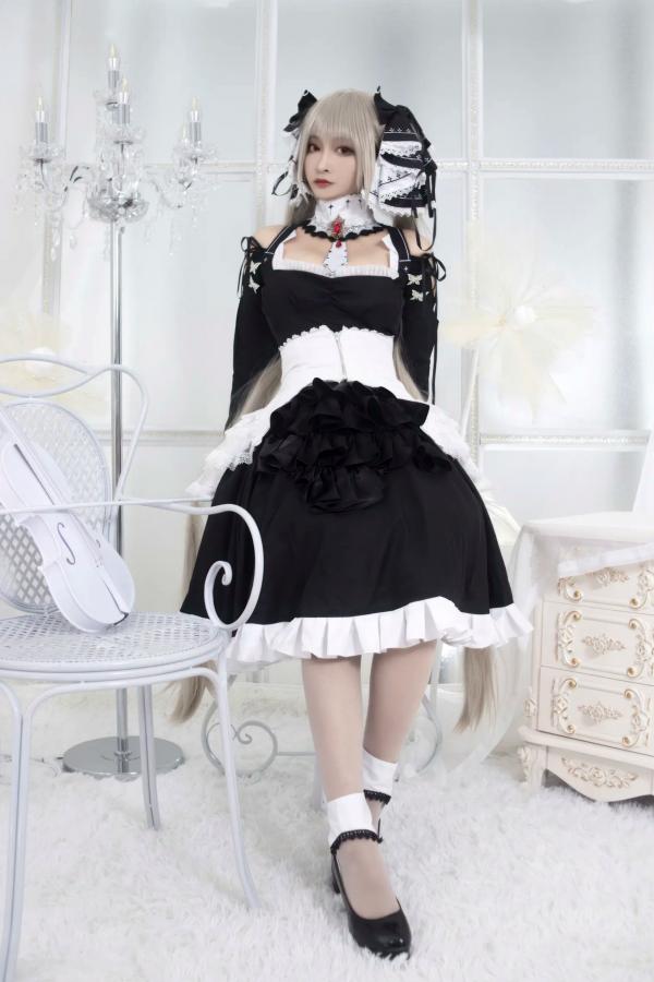    洛璃LoLiSAMA 碧蓝航线可畏Cosplay，精致哥特风女仆装视觉盛宴[60P]第58张图片