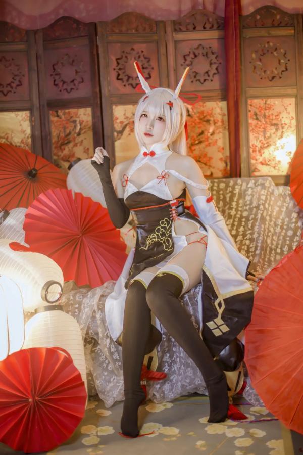   [二佐Nisa] 碧蓝航线绫波新春旗袍Cosplay，精致绝美演绎，国风红白配色氛围感写真，还原度极高，视觉盛宴 [27P]第7张图片
