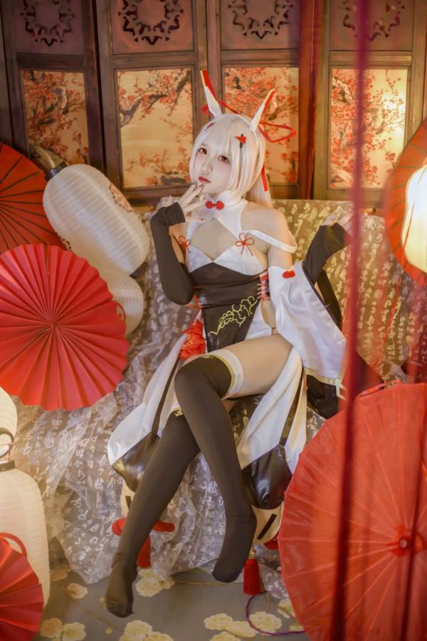    [二佐Nisa] 碧蓝航线绫波新春旗袍Cosplay，精致绝美演绎，国风红白配色氛围感写真，还原度极高，视觉盛宴 [27P]第9张图片