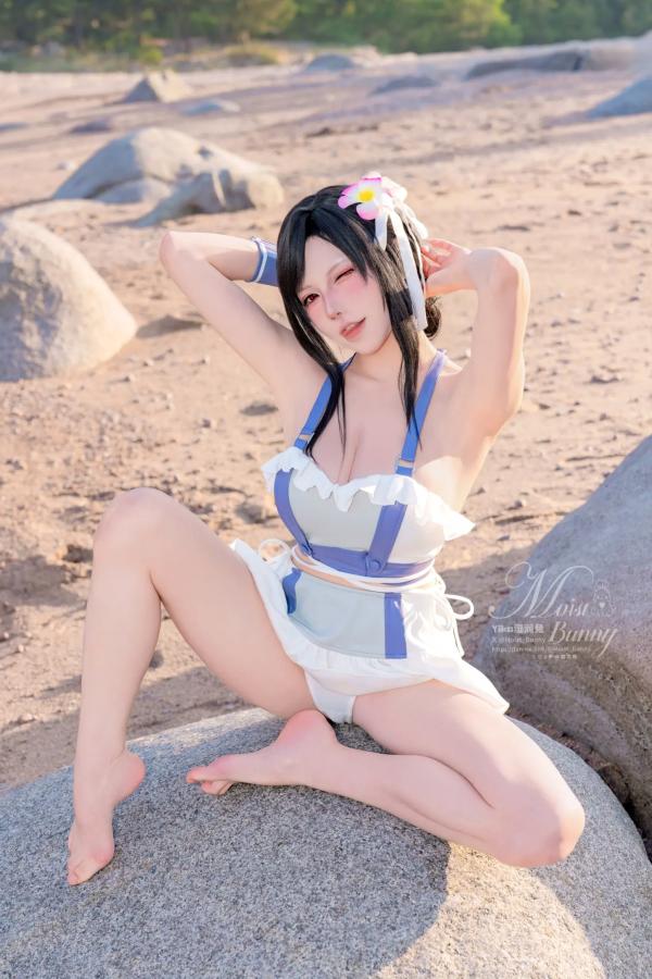    咬一口兔娘 - 2025泳装限定作：蒂法海边假日风情，夏日白皙比基尼与角色扮演写真，极致动人 [80P]第52张图片