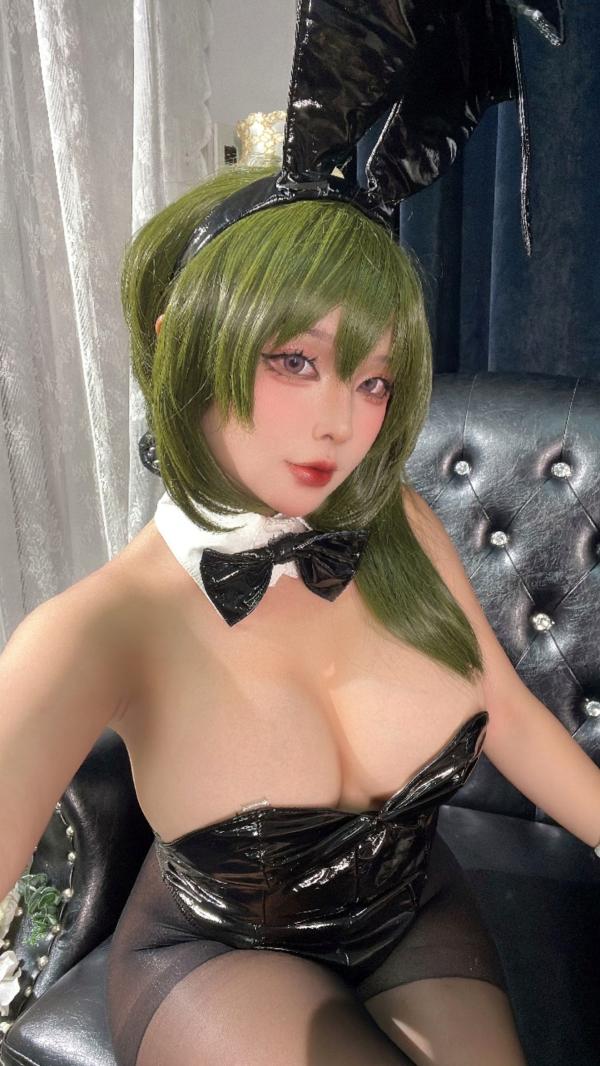    Sayo-Momo《魔域英雄传说》尤贝尔Cosplay，暗黑风格黑色漆皮兔女郎，大尺度私房照，极致诱惑角色扮演第7张图片