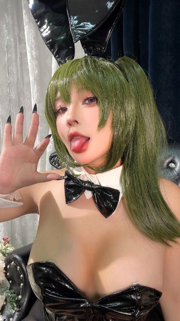    Sayo-Momo《魔域英雄传说》尤贝尔Cosplay，暗黑风格黑色漆皮兔女郎，大尺度私房照，极致诱惑角色扮演第14张图片